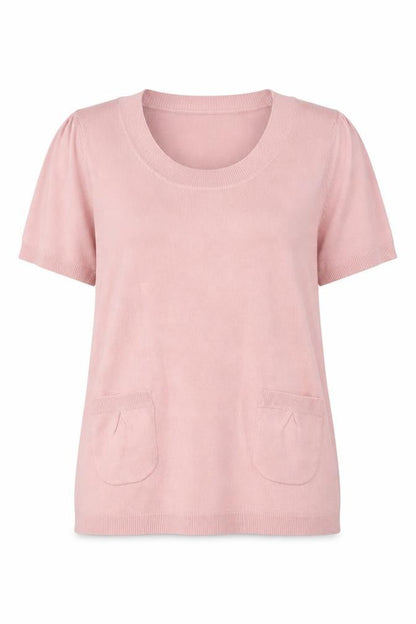 ...Being Casual Womens Pink Scoop Neck Acrylic Pullover Jumper Size 12