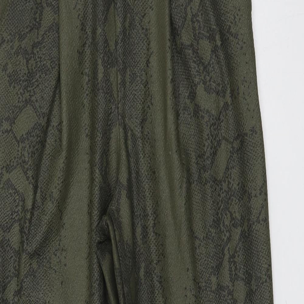 I SAW IT FIRST Womens Green Animal Print Polyester Jegging Trousers Size 10 L25 in Regular - Snake Skin Print