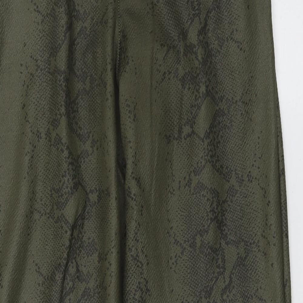 I SAW IT FIRST Womens Green Animal Print Polyester Jegging Trousers Size 10 L25 in Regular - Snake Skin Print