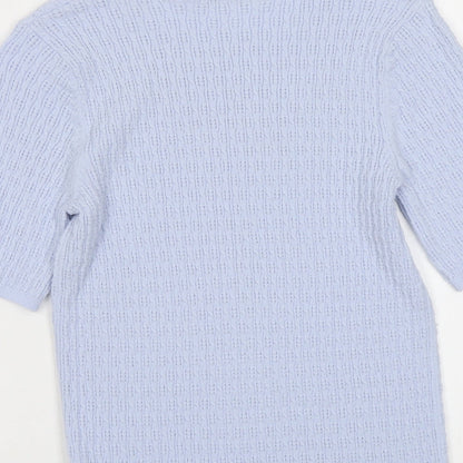 Tu Womens Blue Boat Neck Viscose Pullover Jumper Size 14