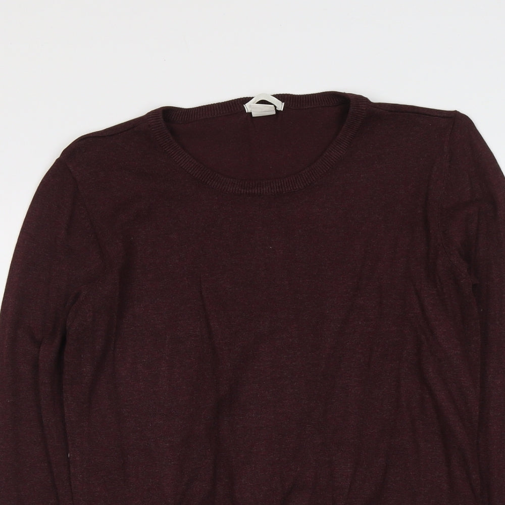 H&M Womens Red Boat Neck Viscose Pullover Jumper Size S