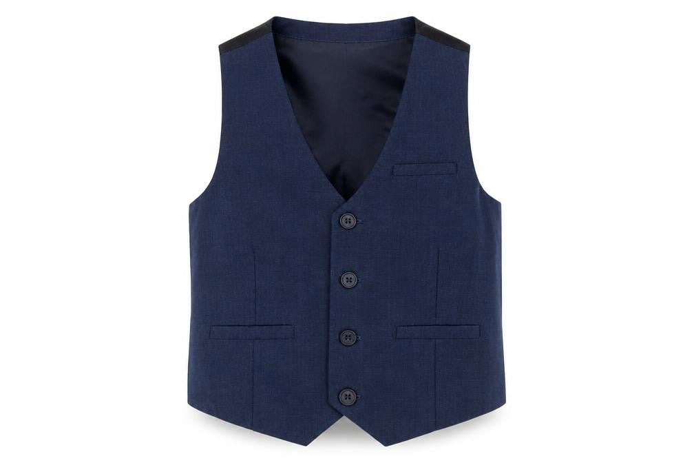Next Boys Blue Wool Jacket Waistcoat Size 5 Years Button