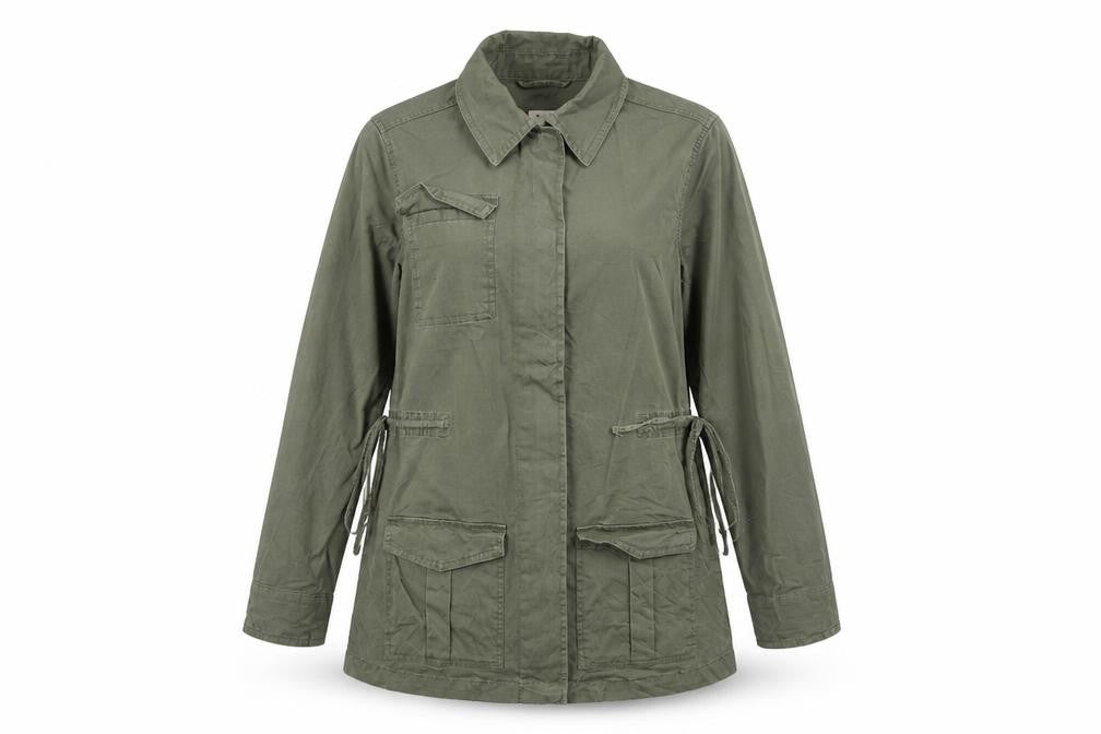 And eawy Womens Green Rain Coat Coat Size XS Zip