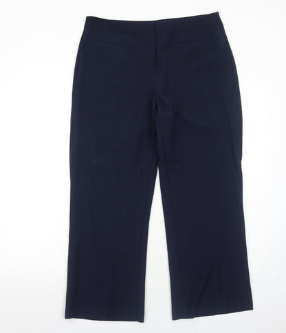 Mia Moda Womens Blue Polyester Dress Pants Trousers Size 14 Regular Zip