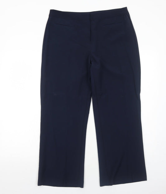 Mia Moda Womens Blue Polyester Dress Pants Trousers Size 14 Regular Zip