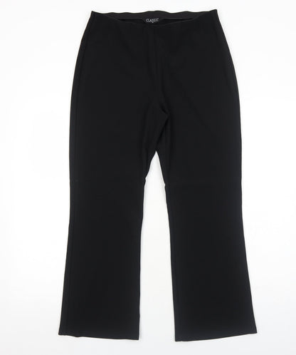 Classics Womens Black Polyester Trousers Size 14 Regular