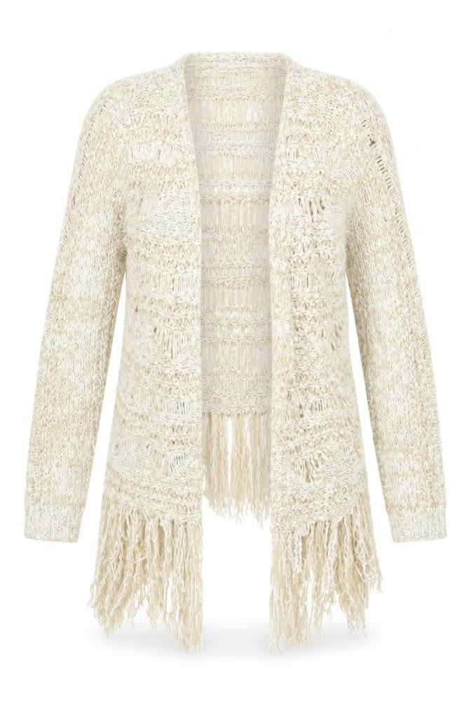 South Womens Beige V-Neck Acrylic Cardigan Jumper Size 14