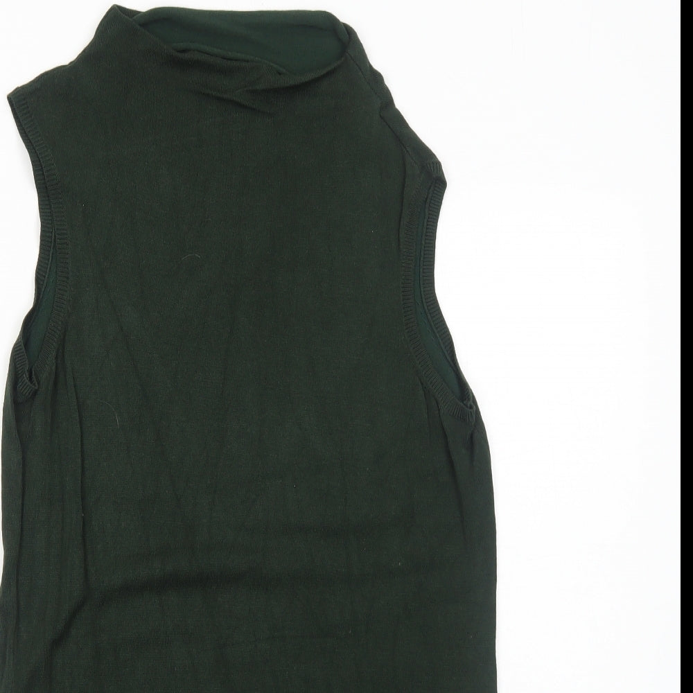 Dorothy Perkins Womens Green Viscose Basic Tank Size 12 Cowl Neck