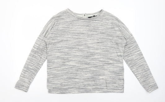 New Look Womens Grey Polyester Pullover Sweatshirt Size 10 Zip