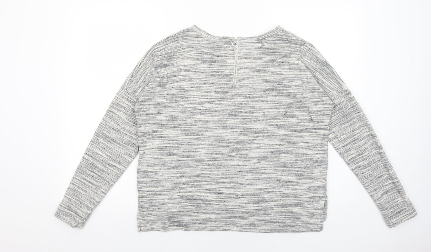 New Look Womens Grey Polyester Pullover Sweatshirt Size 10 Zip