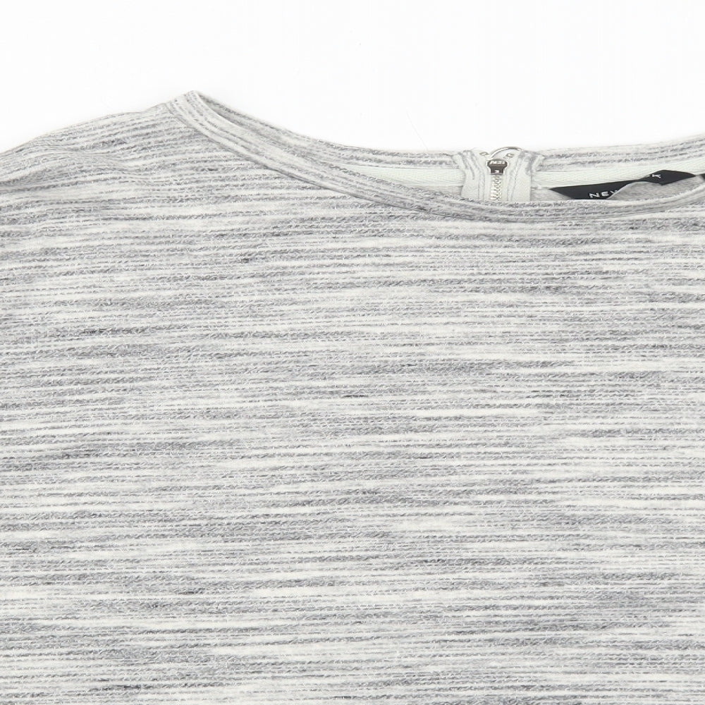 New Look Womens Grey Polyester Pullover Sweatshirt Size 10 Zip