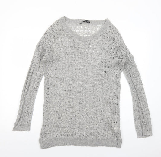 Atmosphere Womens Grey Round Neck Acrylic Pullover Jumper Size 12