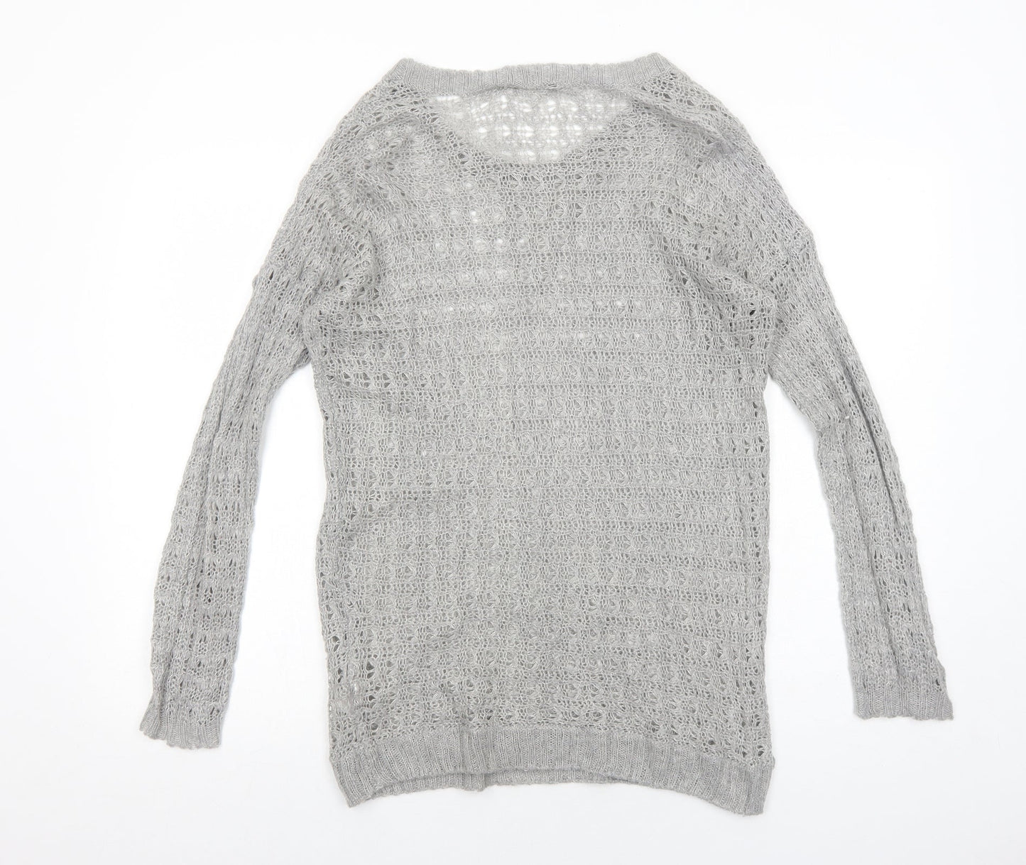 Atmosphere Womens Grey Round Neck Acrylic Pullover Jumper Size 12