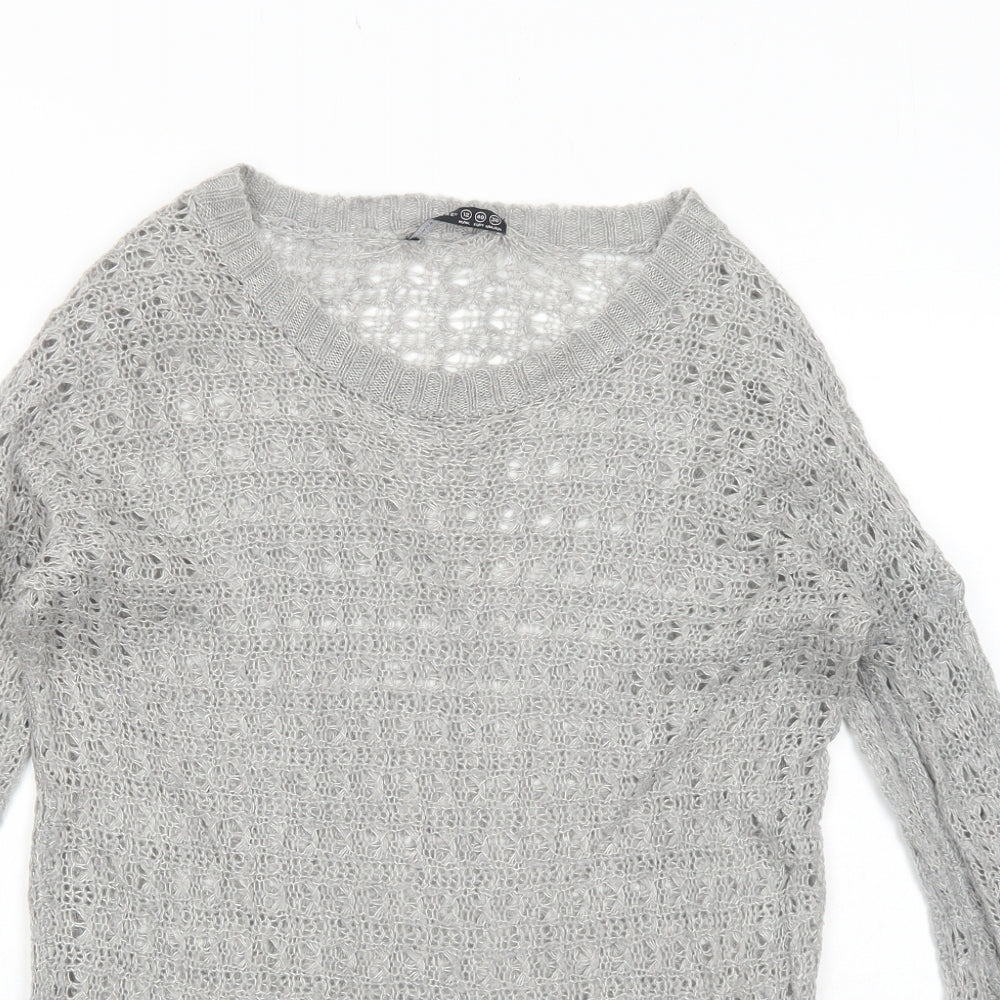 Atmosphere Womens Grey Round Neck Acrylic Pullover Jumper Size 12