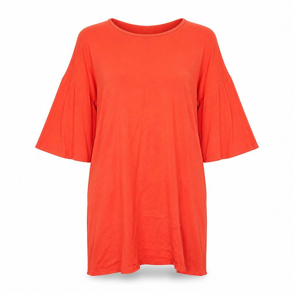 Boohoo Womens Red Viscose A-Line Size 10 Round Neck Pullover