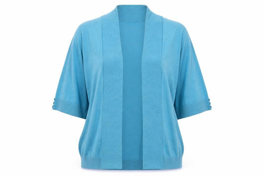 EWM Womens Blue V-Neck Viscose Cardigan Jumper Size M