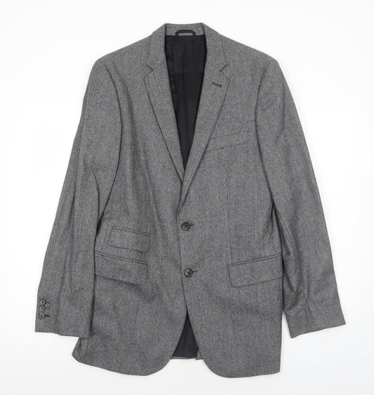 Vitale Barberis Canonico Mens Grey Wool Jacket Suit Jacket Size 38 Regular