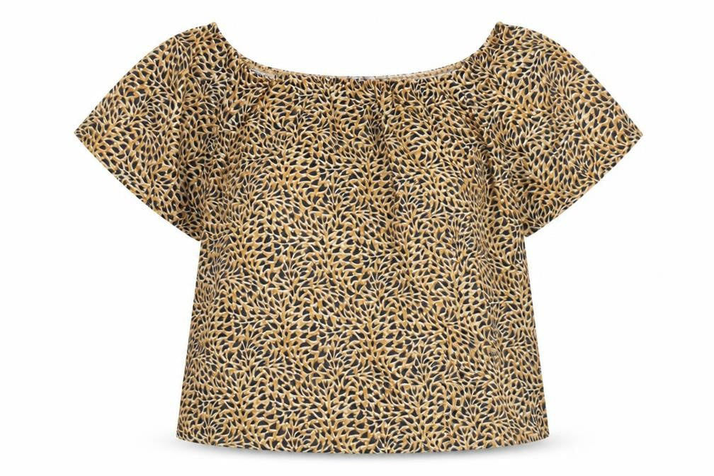 Love Tees Womens Orange Geometric Polyester Basic Blouse Size 18 Square Neck