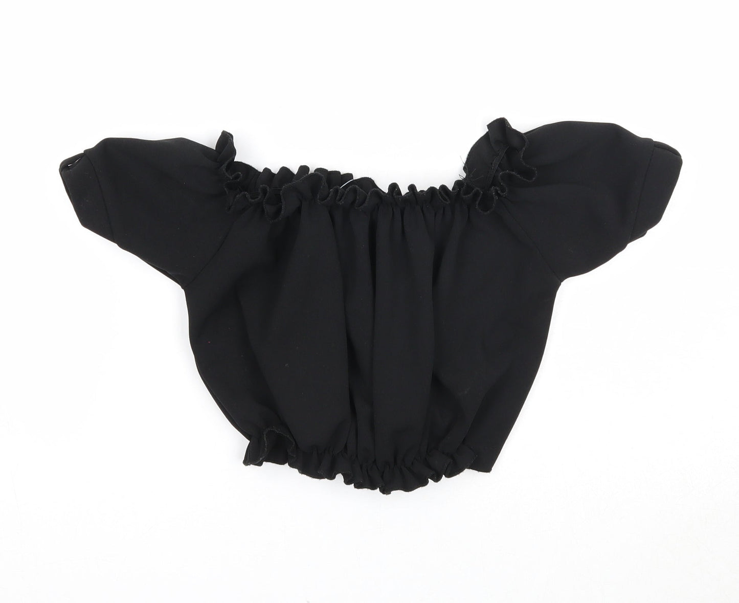 New Look Womens Black Polyester Cropped Tank Size 6 Square Neck
