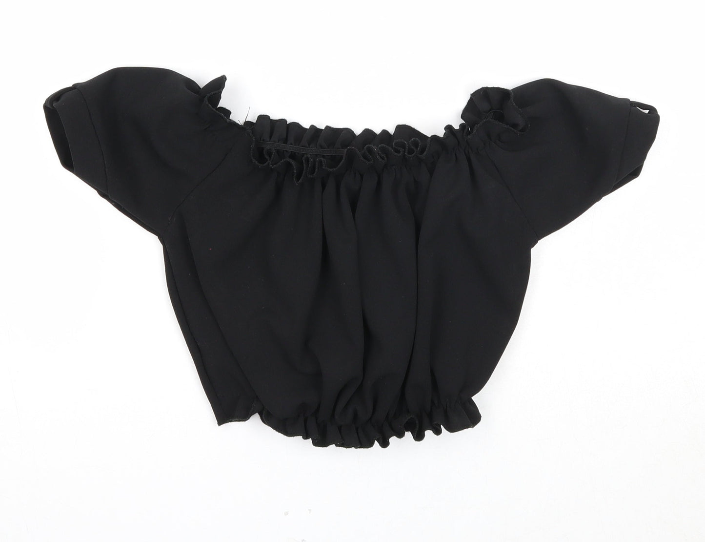 New Look Womens Black Polyester Cropped Tank Size 6 Square Neck