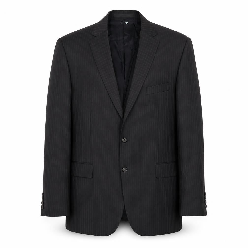 Marks & Spencer Mens Black Striped Wool Jacket Suit Jacket Size 44 Regular