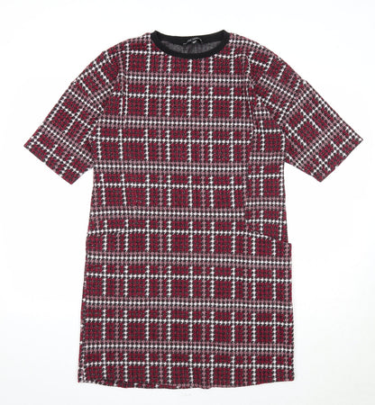 Capsule Womens Purple Geometric Polyester A-Line Size 12 Round Neck Pullover
