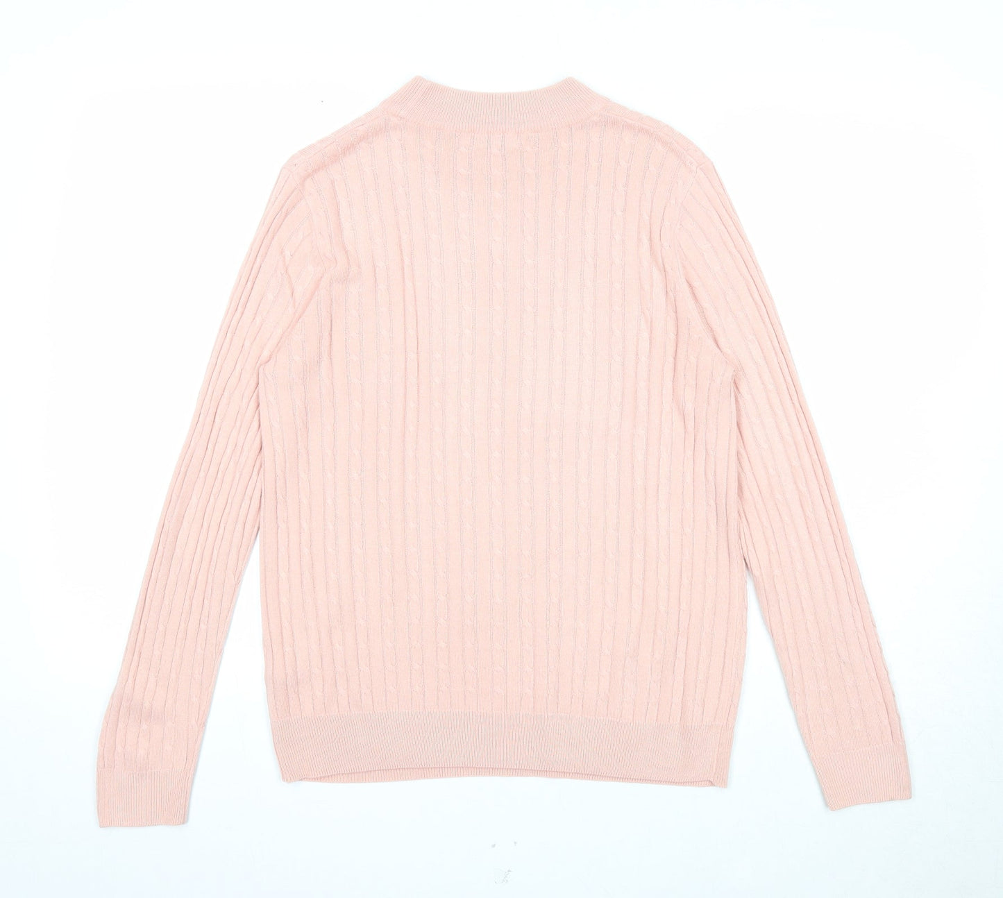 Marks and Spencer Womens Pink Round Neck Acrylic Pullover Jumper Size 10