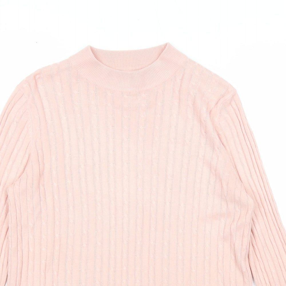 Marks and Spencer Womens Pink Round Neck Acrylic Pullover Jumper Size 10