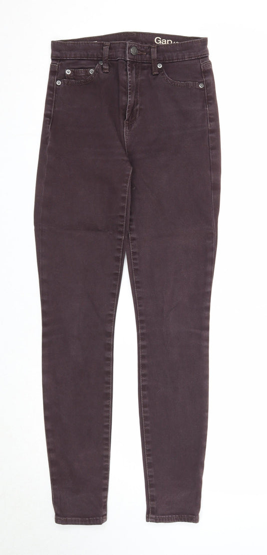 Gap Womens Purple Cotton Skinny Jeans Size 25 in Regular Zip