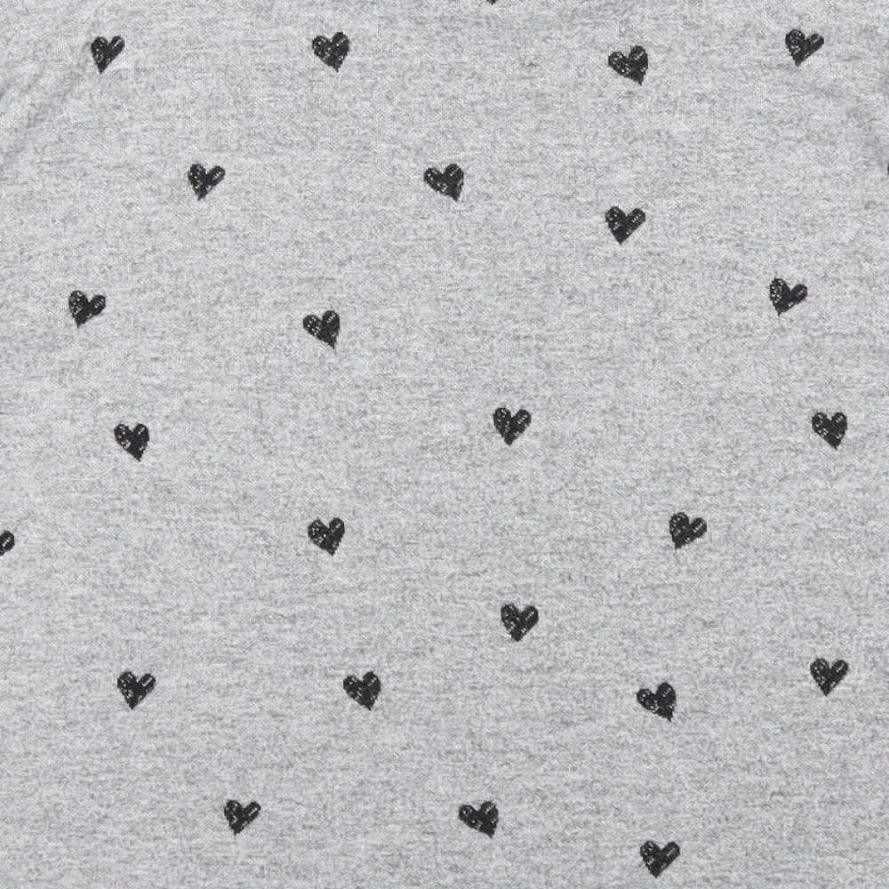 TU Womens Grey Boat Neck Geometric Polyester Pullover Jumper Size 12 - Heart Pattern