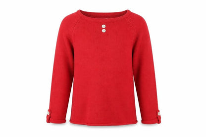 Essentiel Girls Red Round Neck Acrylic Pullover Jumper Size 4 Years Pullover