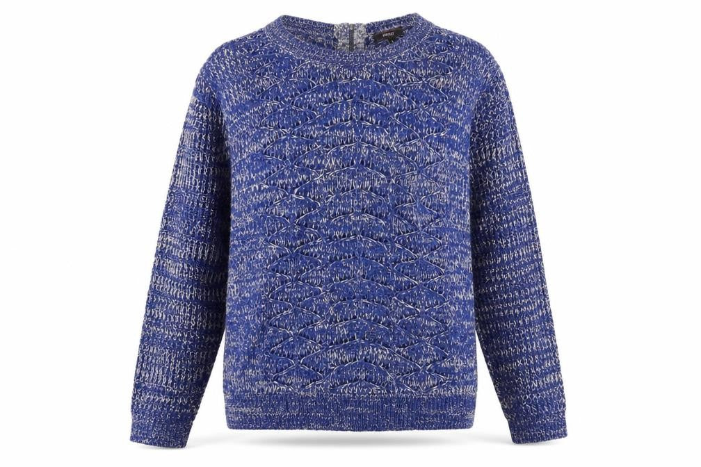 Therapy Womens Blue Boat Neck Acrylic Pullover Jumper Size L