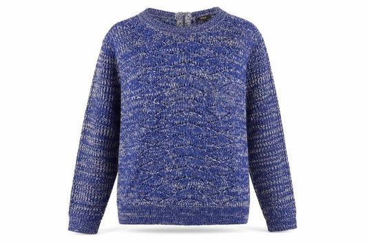 Therapy Womens Blue Boat Neck Acrylic Pullover Jumper Size L