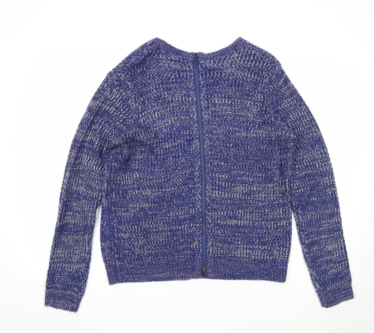 Therapy Womens Blue Boat Neck Acrylic Pullover Jumper Size L