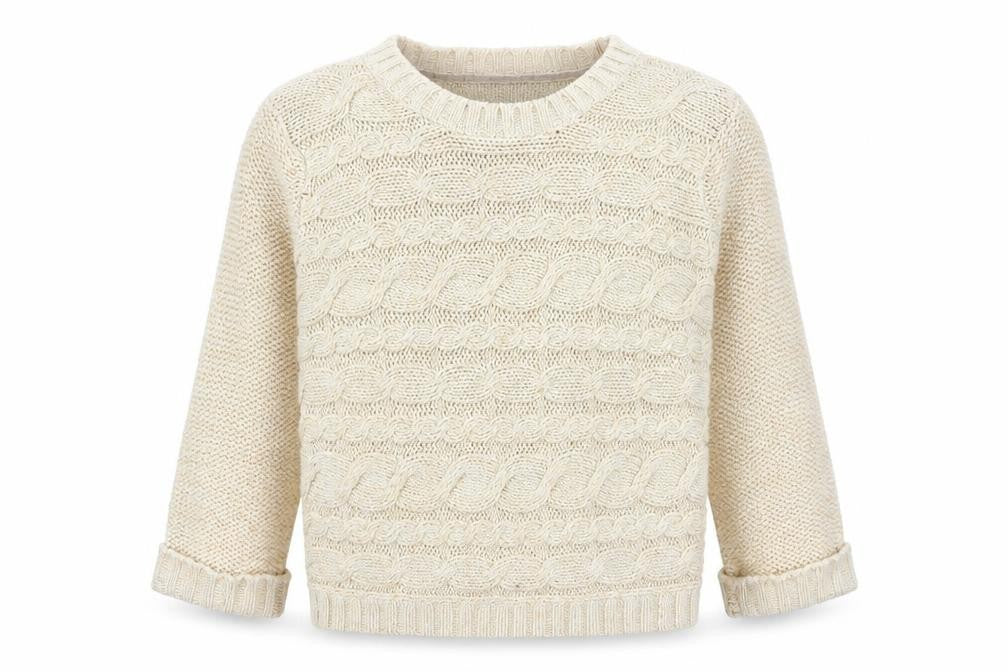 F&F Girls Beige Round Neck Acetate Pullover Jumper Size 11-12 Years Pullover