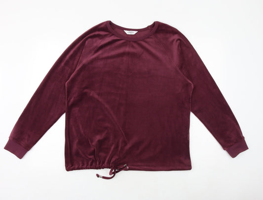 Classics Womens Purple Polyester Pullover Sweatshirt Size 14 Pullover - Drawstring Hem