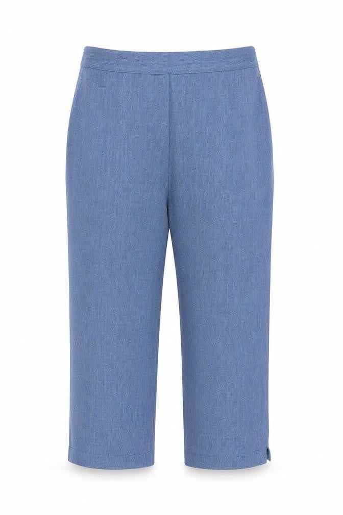 Arista Womens Blue Polyester Cropped Trousers Size 32 in Regular