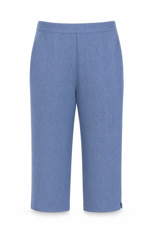 Arista Womens Blue Polyester Cropped Trousers Size 32 in Regular
