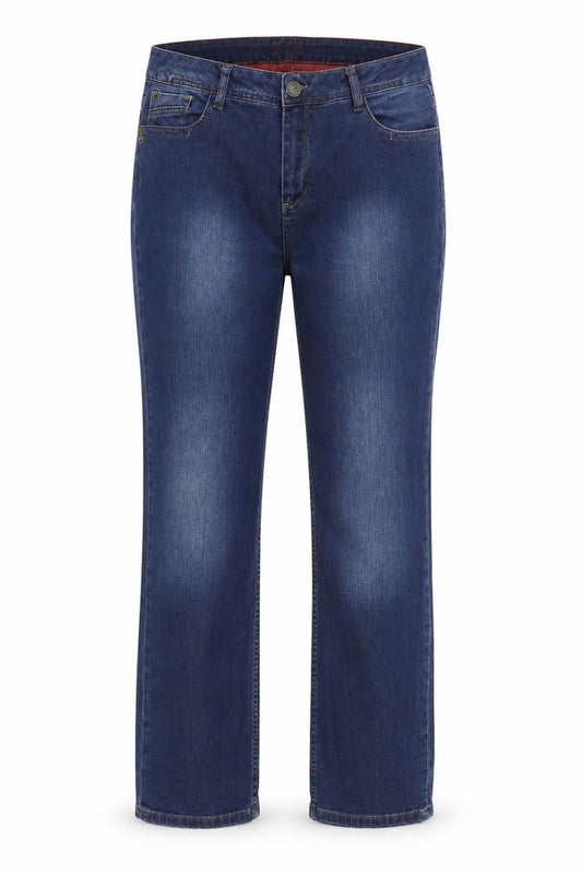 H.I.S Womens Blue Cotton Straight Jeans Size 36 in Regular Zip