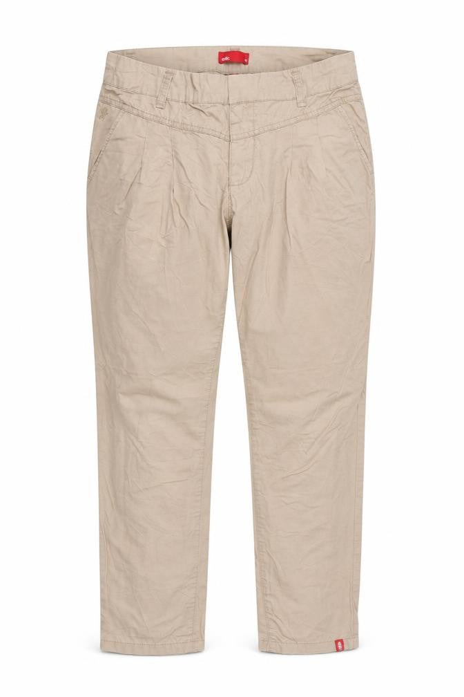 EDC Womens Beige Cotton Trousers Size 8 Regular Button