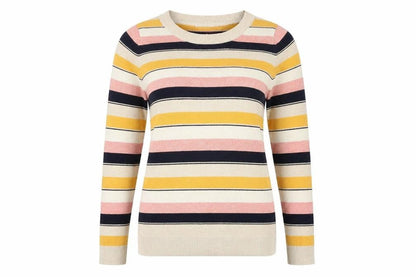 Next Womens Multicoloured Boat Neck Striped Polyester Pullover Jumper Size 14
