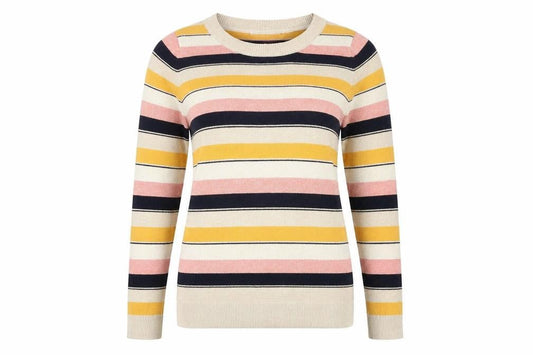 Next Womens Multicoloured Boat Neck Striped Polyester Pullover Jumper Size 14