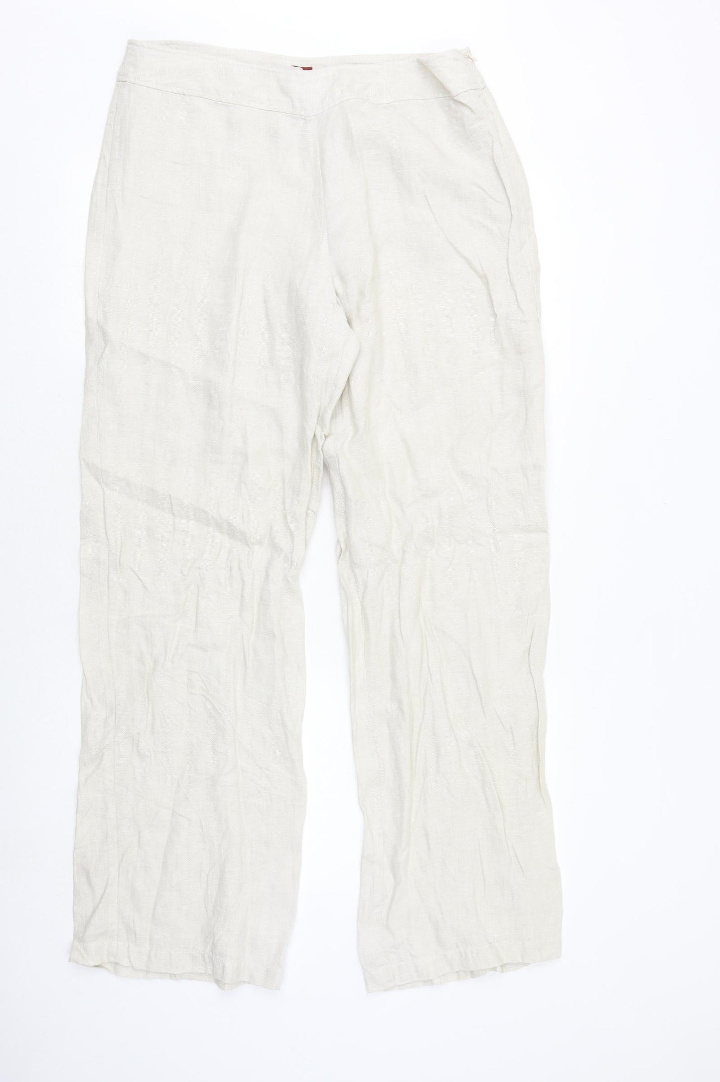 Olsen Womens Beige Polyester Trousers Size 34 in Regular Zip