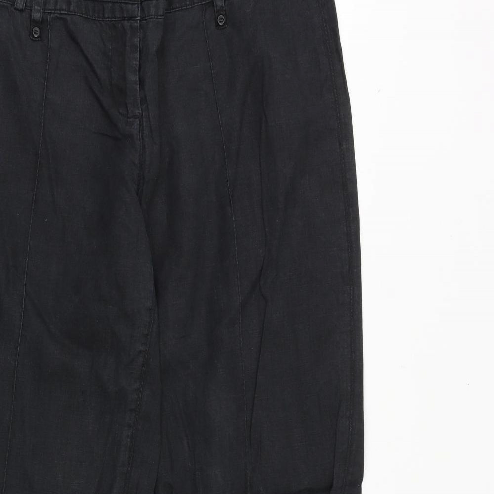 Promod Womens Black Polyester Trousers Size 34 in Regular Zip
