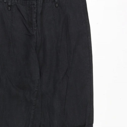 Promod Womens Black Polyester Trousers Size 34 in Regular Zip