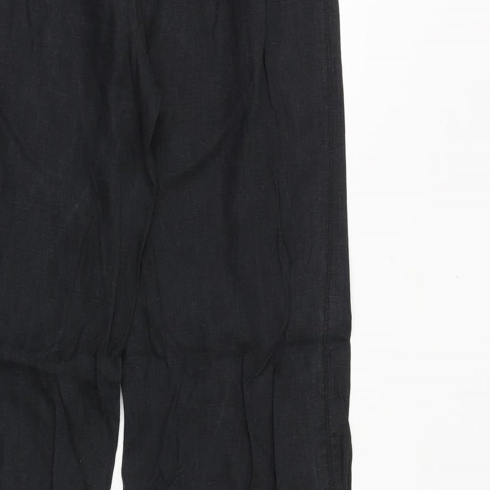 Promod Womens Black Polyester Trousers Size 34 in Regular Zip