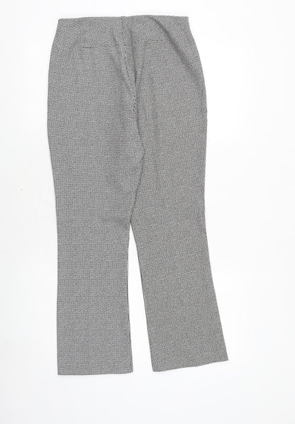 River Island Womens Black Geometric Polyester Trousers Size 10 Regular Zip