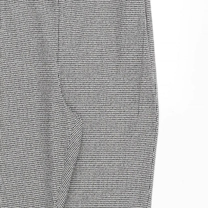 River Island Womens Black Geometric Polyester Trousers Size 10 Regular Zip