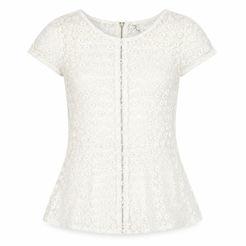 Preworn Womens White Polyester Basic Blouse Size S Boat Neck