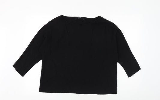 VERO MODA Womens Black Round Neck Viscose Pullover Jumper Size M